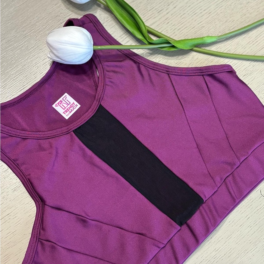 Wine Sport Bra – Sheer Detail | Perfect Fit | One Size | New